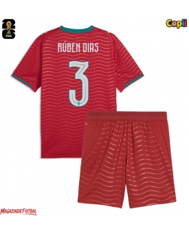 Portugalia Ruben Dias #3 Echipament de Fotbal Replică Mondial 2026 Copii Acasa (+ Șorturi)